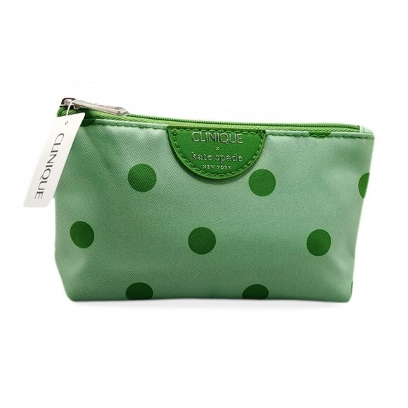 CLINIQUE Kate Spade Limited Edition Green Polka Dot Makeup Bag - Picture 6 of 8